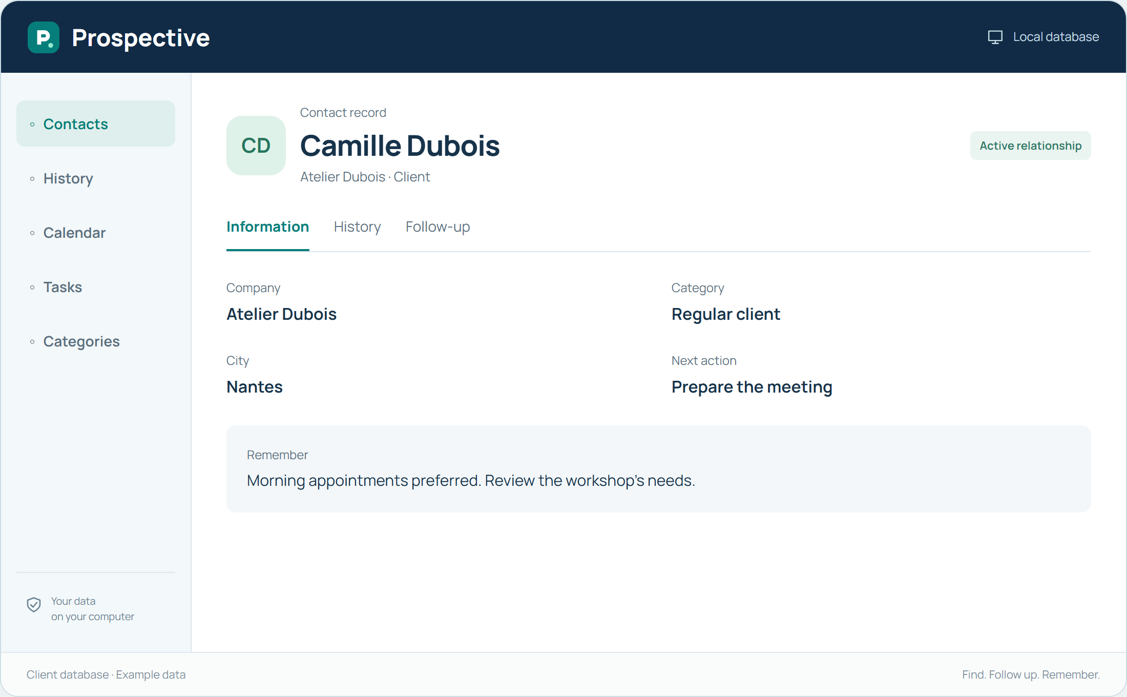 Prospective — Client record